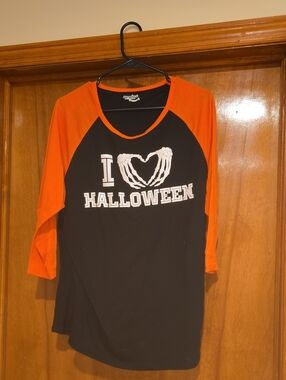 Joe Boxer Black and Orange "I ♥ Halloween" Raglan Top
